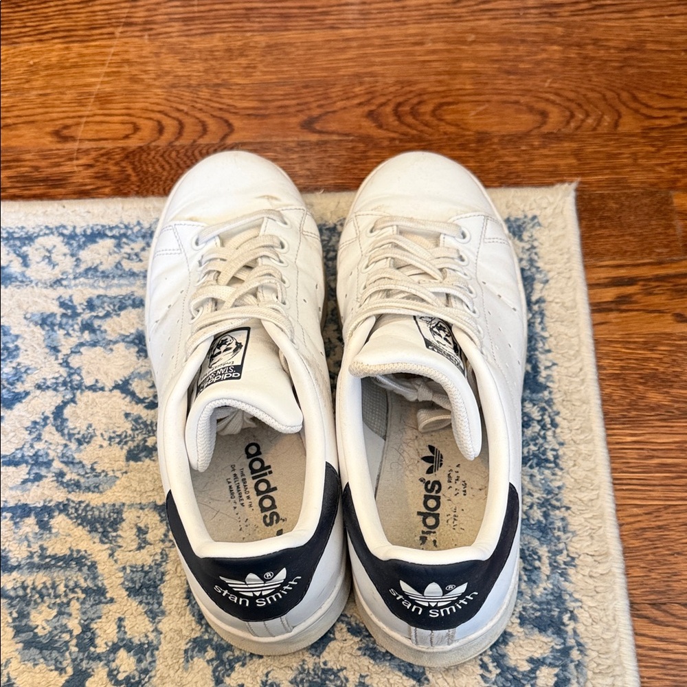 Adidas Stan Smith White and Navy Shoes